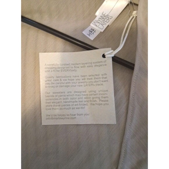 WYNNE LAYERS Marla NWT Sheer Pin-tuck Edge Cream Topper Jacket Top Size Large - Picture 6 of 8